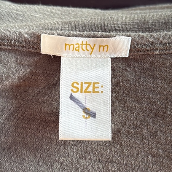 E Matty M Women's Small Tie Front Button Down Shirt Front Pocket Blouse V Neck - Picture 6 of 6